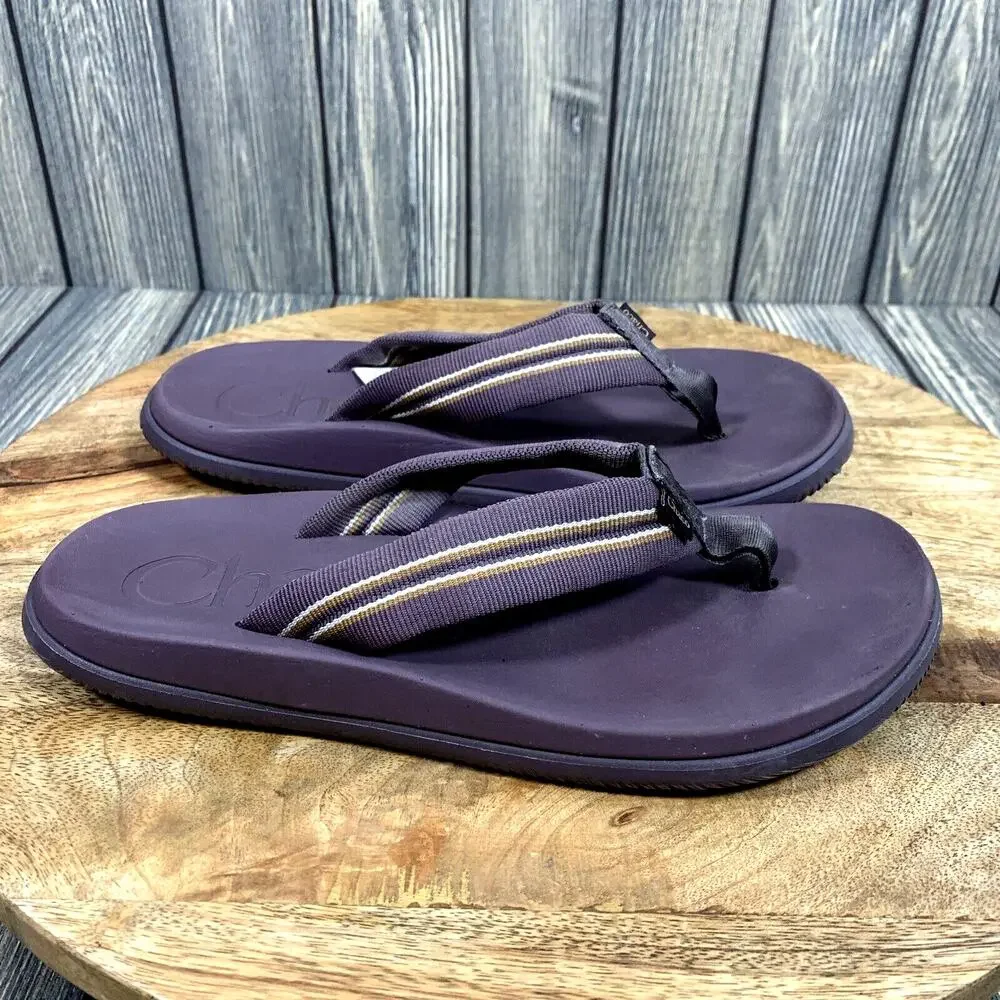 Chaco Classic Canvas Strap Beach Summer Flip Flops Sandals Women‎ 7 Purple Gray